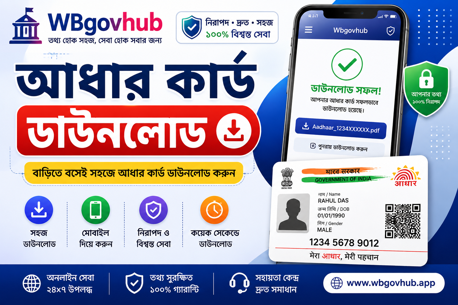 আধার কার্ড ডাউনলোড।