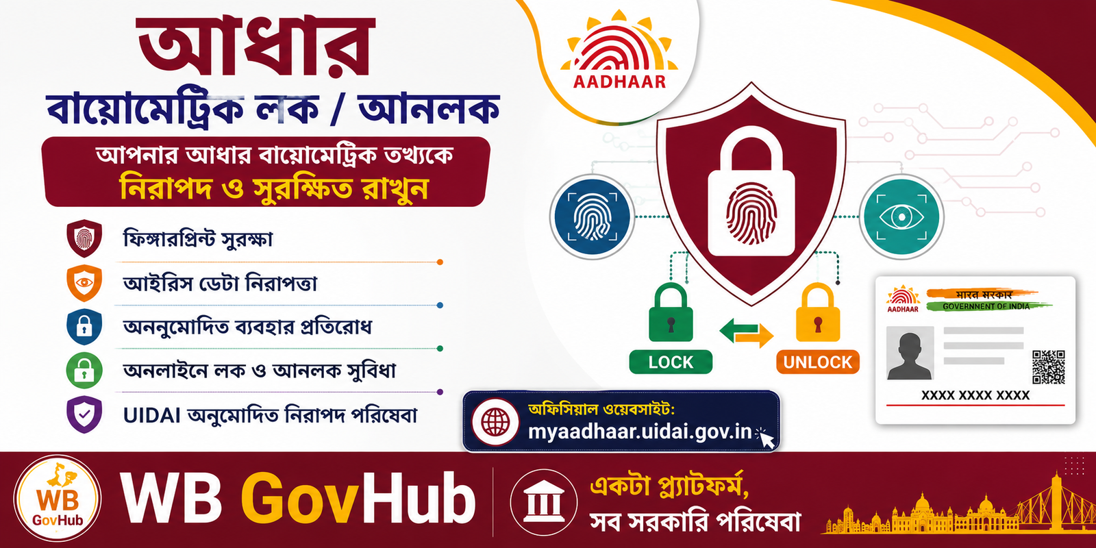 আধার বায়োমেট্রিক লক / আনলক