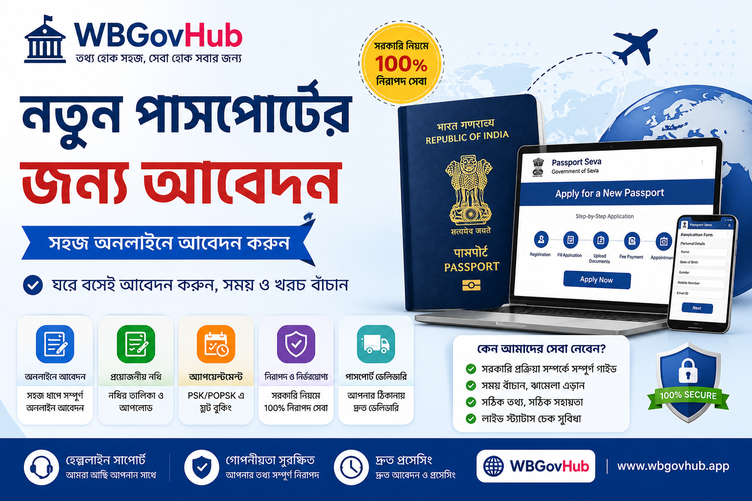 নতুন পাসপোর্টের জন্য আবেদন